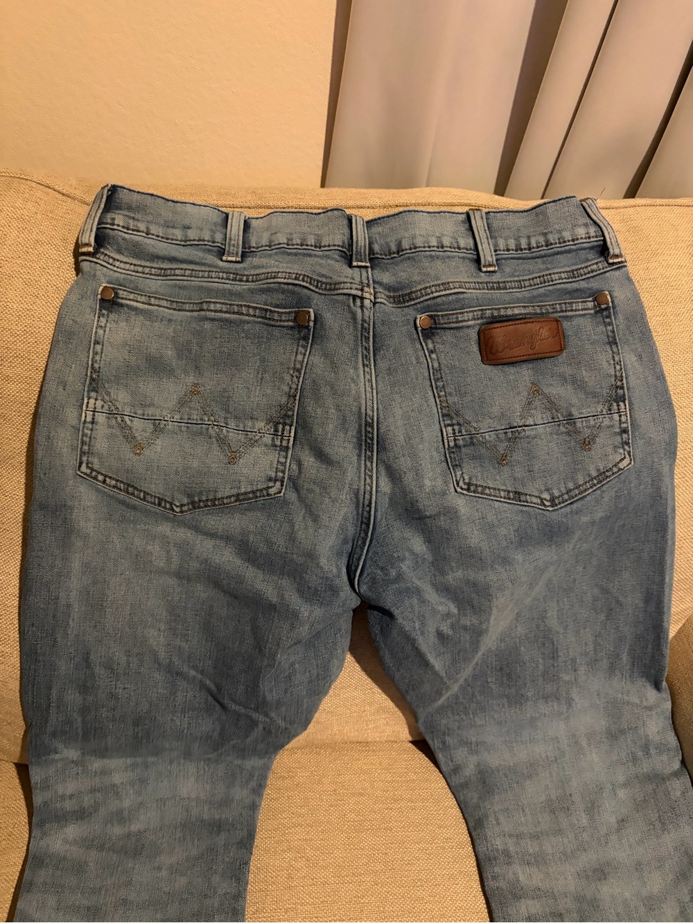Light Blue Bootcut Men's Jeans with Branded Back Patch